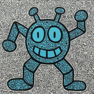 ミスター・ドゥードゥル「 Blue Robot」の買取作品画像　シルクスクリーン